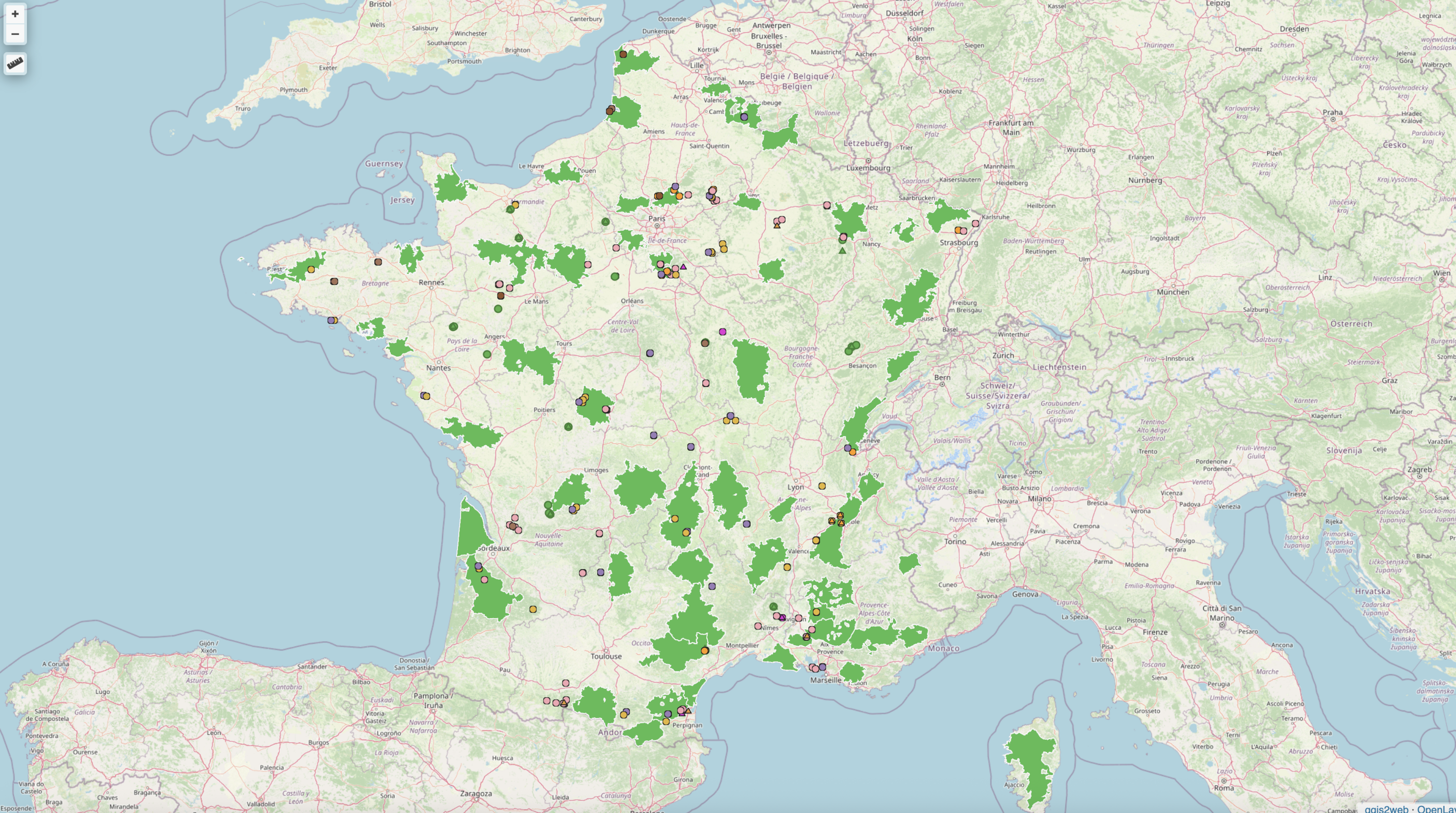MI-F - Carte "Carrières et Usines des Minéraux en France"